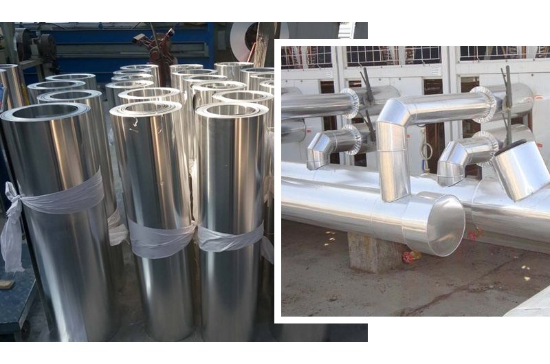 aluminium cladding on pipes