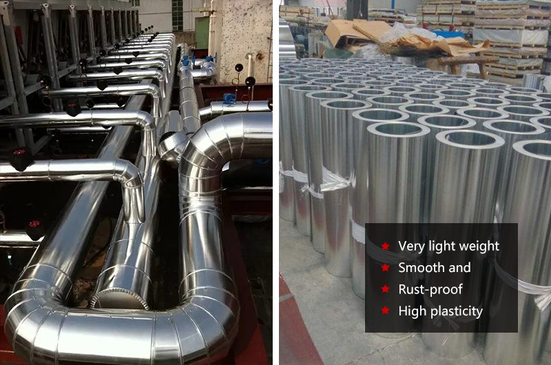 aluminium cladding for pipe insulation